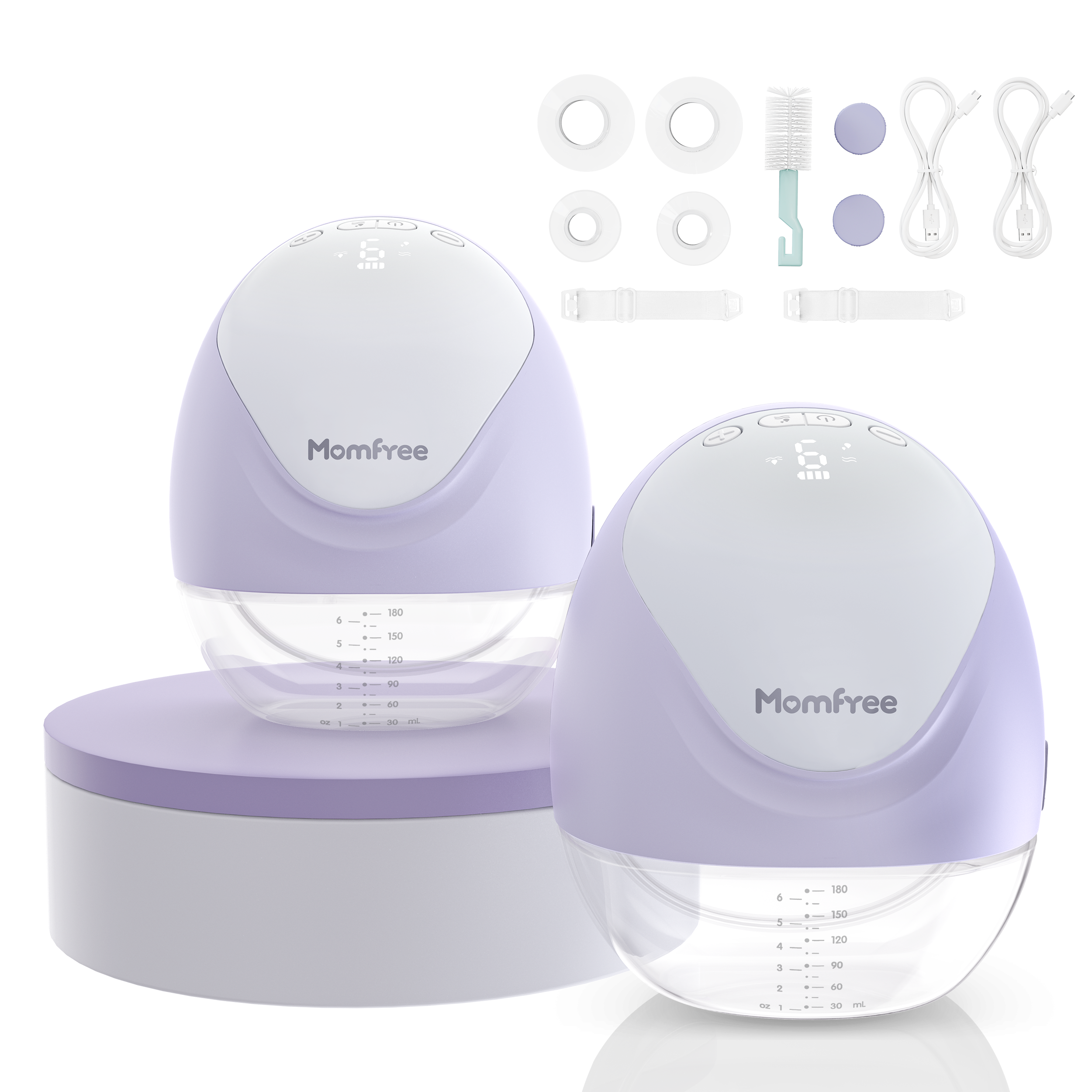 MF1 Breast Pump Hands Free Wearable Breast Pump Portable with 3 Modes/9 Levels/LED Display