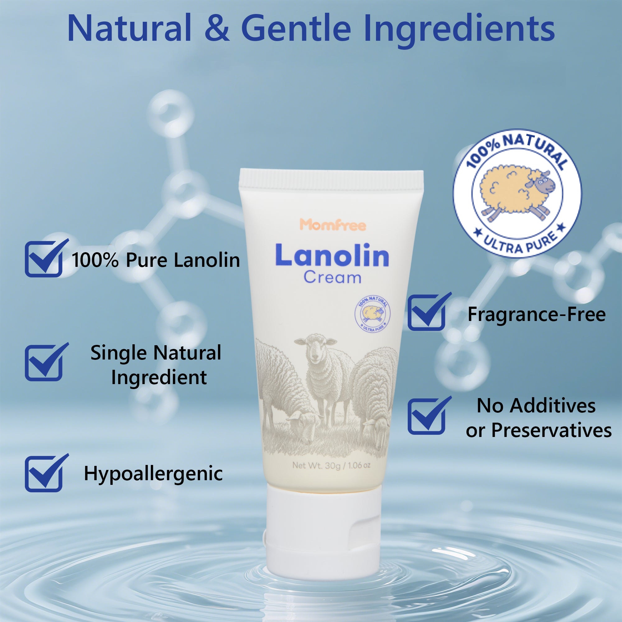 Nipple Cream Safe for Breastfeeding: Lanolin Nipples Balm 100% Natural | Sore Nipple Relief & Cracked | Soothing Protection for Nursing Moms