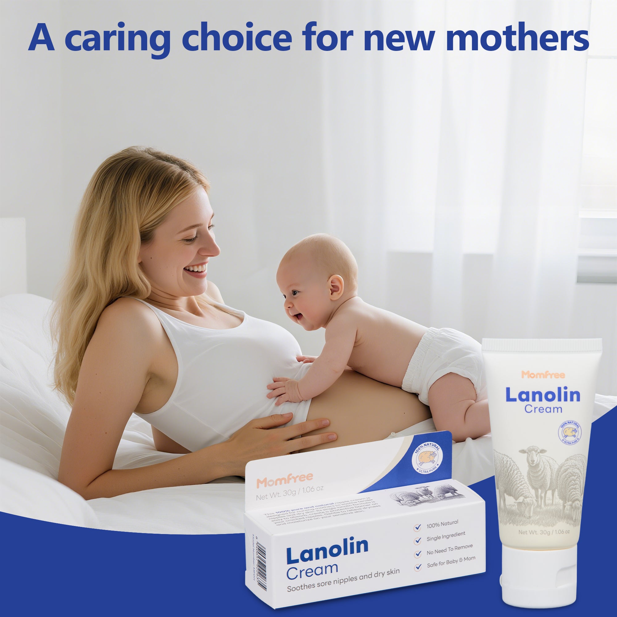 Nipple Cream Safe for Breastfeeding: Lanolin Nipples Balm 100% Natural | Sore Nipple Relief & Cracked | Soothing Protection for Nursing Moms