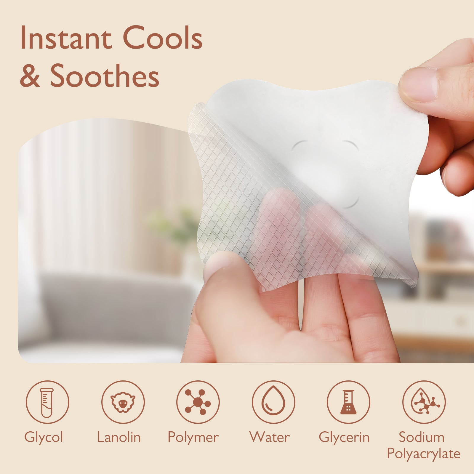 4Packs(8 Count) Cooling Nipple Pads for Breastfeeding: Hydrogel Gel Pad Instant Cooling Relief | Promotes Healing Irritated Nipples