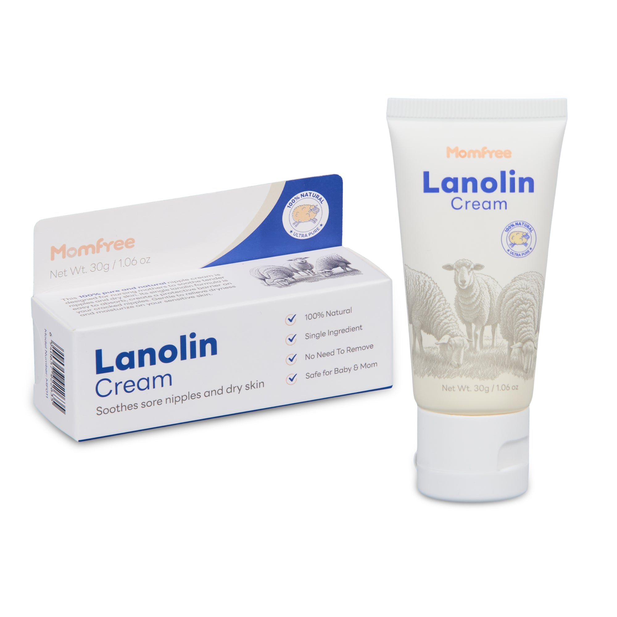 Nipple Cream Safe for Breastfeeding: Lanolin Nipples Balm 100% Natural | Sore Nipple Relief & Cracked | Soothing Protection for Nursing Moms