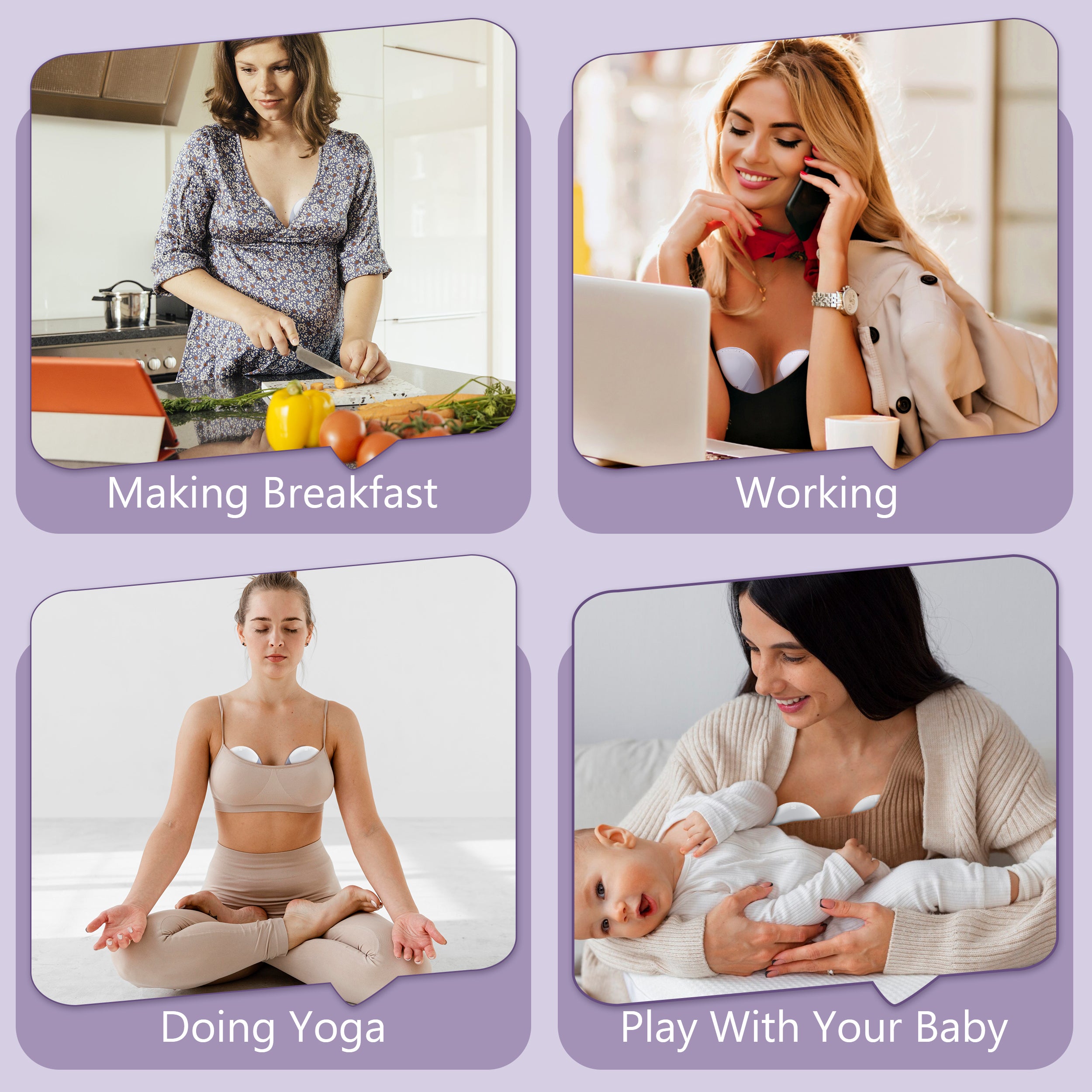 MF1 Breast Pump Hands Free Wearable Breast Pump Portable with 3 Modes/9 Levels/LED Display