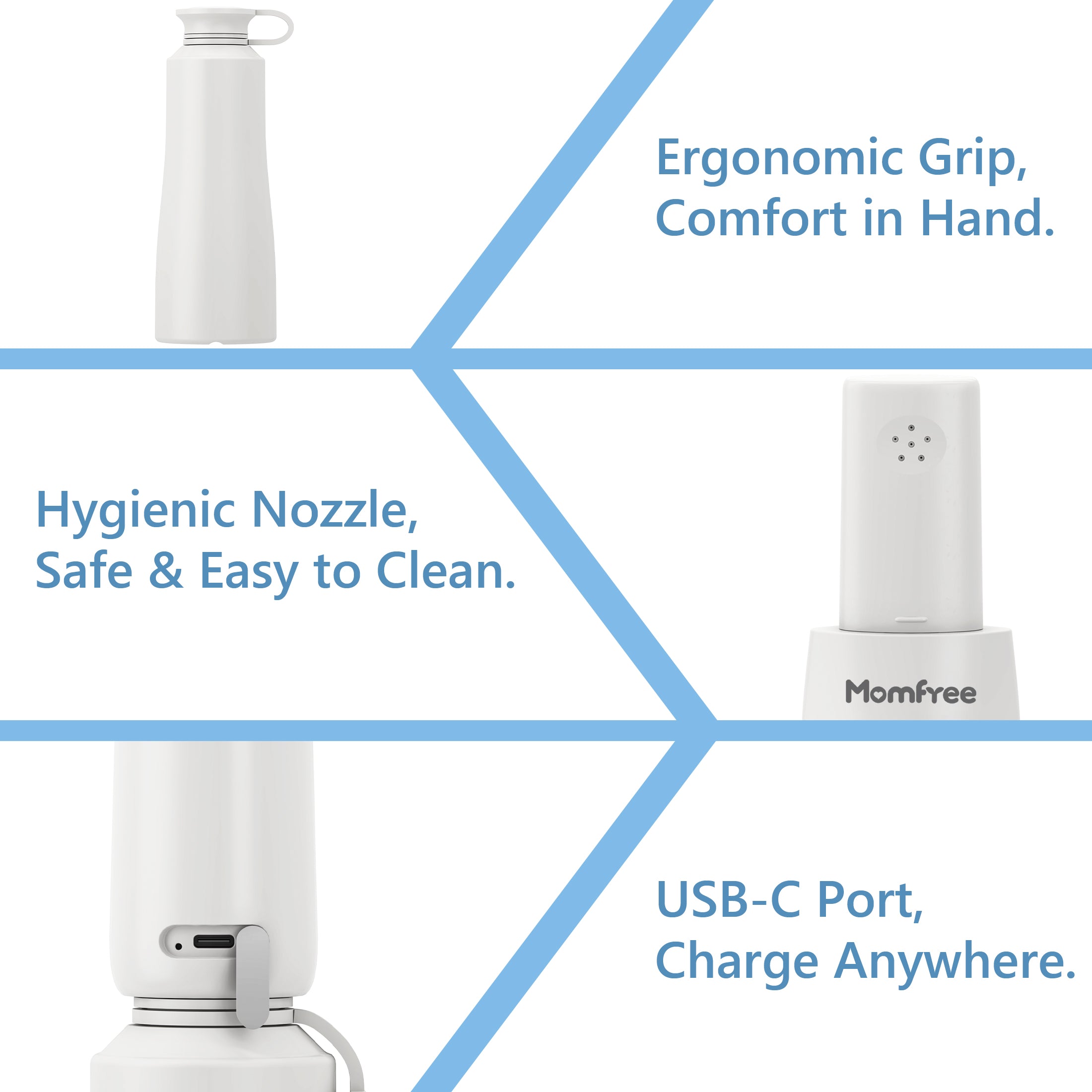 Portable Bidet for Travel - Rechargeable Electric Travel Bidet Peri Bottle with Adaptor & 3 Speed Modes, IPX7 Waterproof Portable Bidet for Women Men Baby Pregnancy Postpartum Personal Hygiene