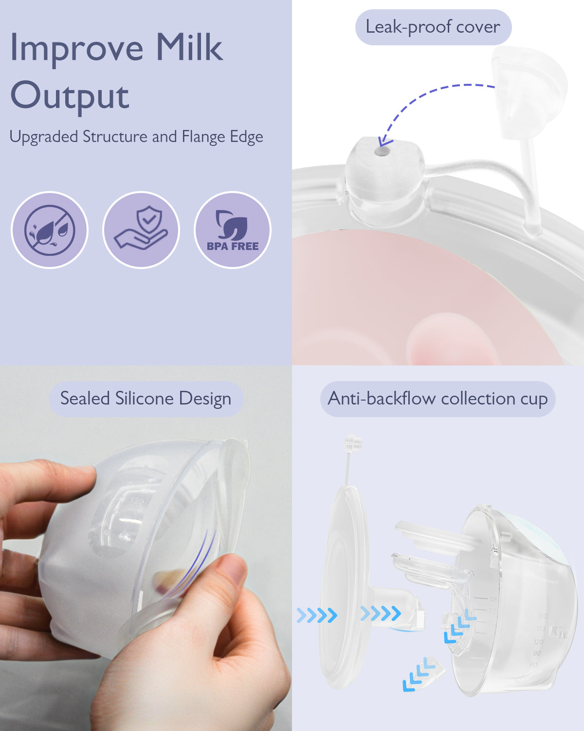 K3 Breast Pump Hands-Free(Yellow), Wearable Breastfeeding Pump with Soft Double-Seal Flange, 1800mAh Long Battery Life & LED Display, 3 Modes & 9 Levels Electric Breast Pumps Portable - 24mm