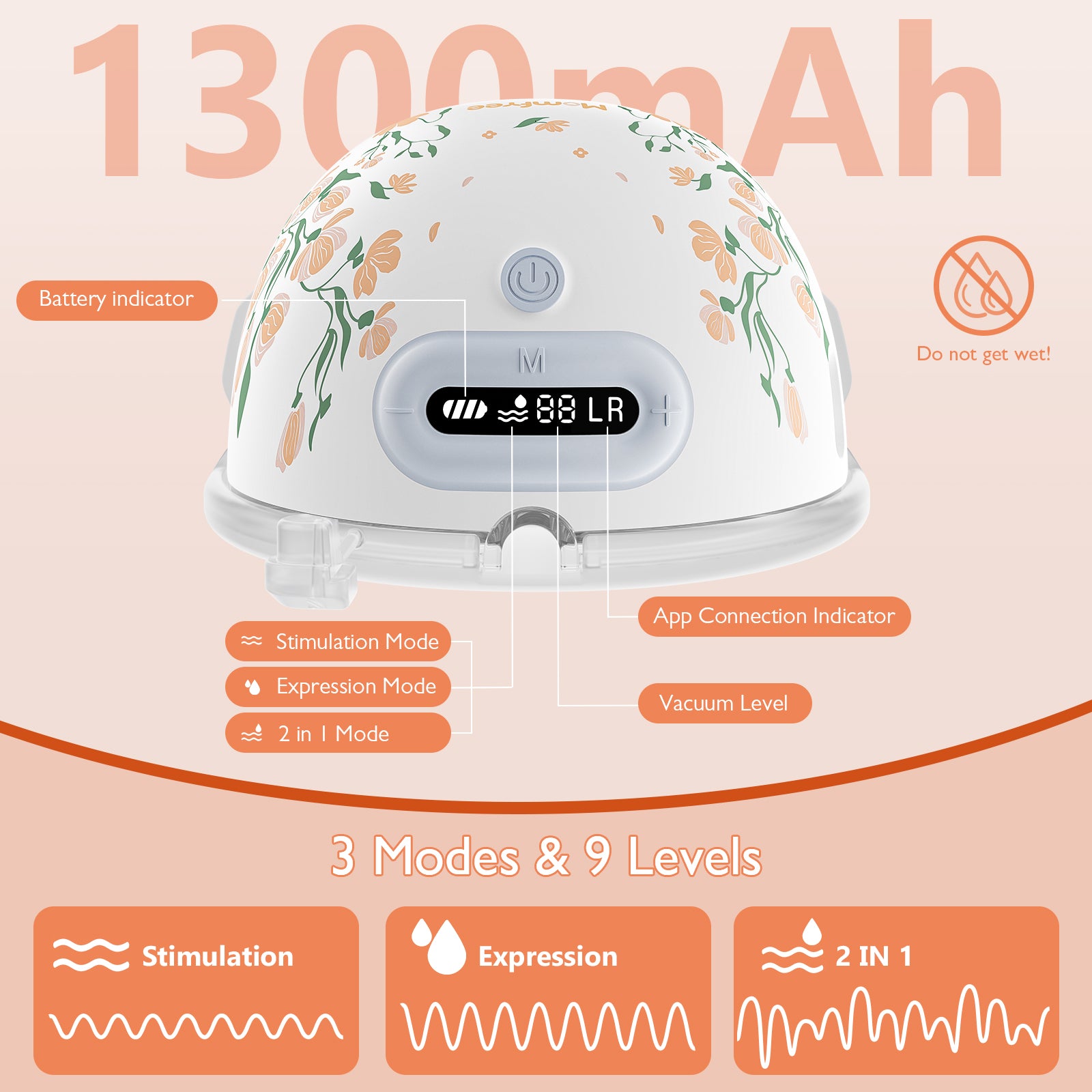 F6 Wearable Breast Pumps(Blue): Hands Free Breastpump App Compatible with Personalized 3 Modes & 9 Levels