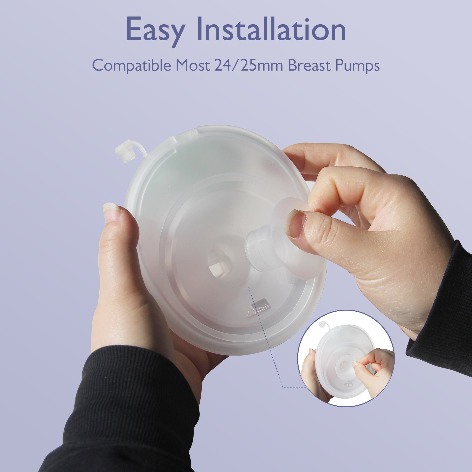 8PCS Flange Sizing Kit 19mm for 24mm Flanges/Shield, Silicone Flange Insert for Momcozy/Spectra/Medela Breast Pump, Breastfeeding Essential Kit for Moms(with Nipple Rulers and Storage Bag)