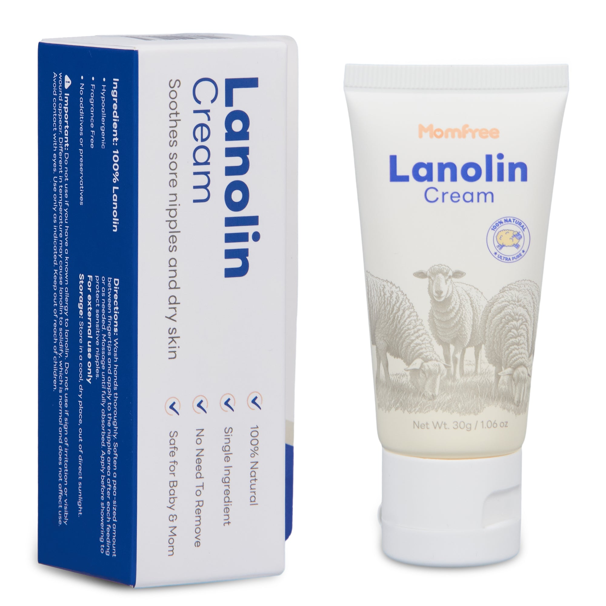 Nipple Cream Safe for Breastfeeding: Lanolin Nipples Balm 100% Natural | Sore Nipple Relief & Cracked | Soothing Protection for Nursing Moms
