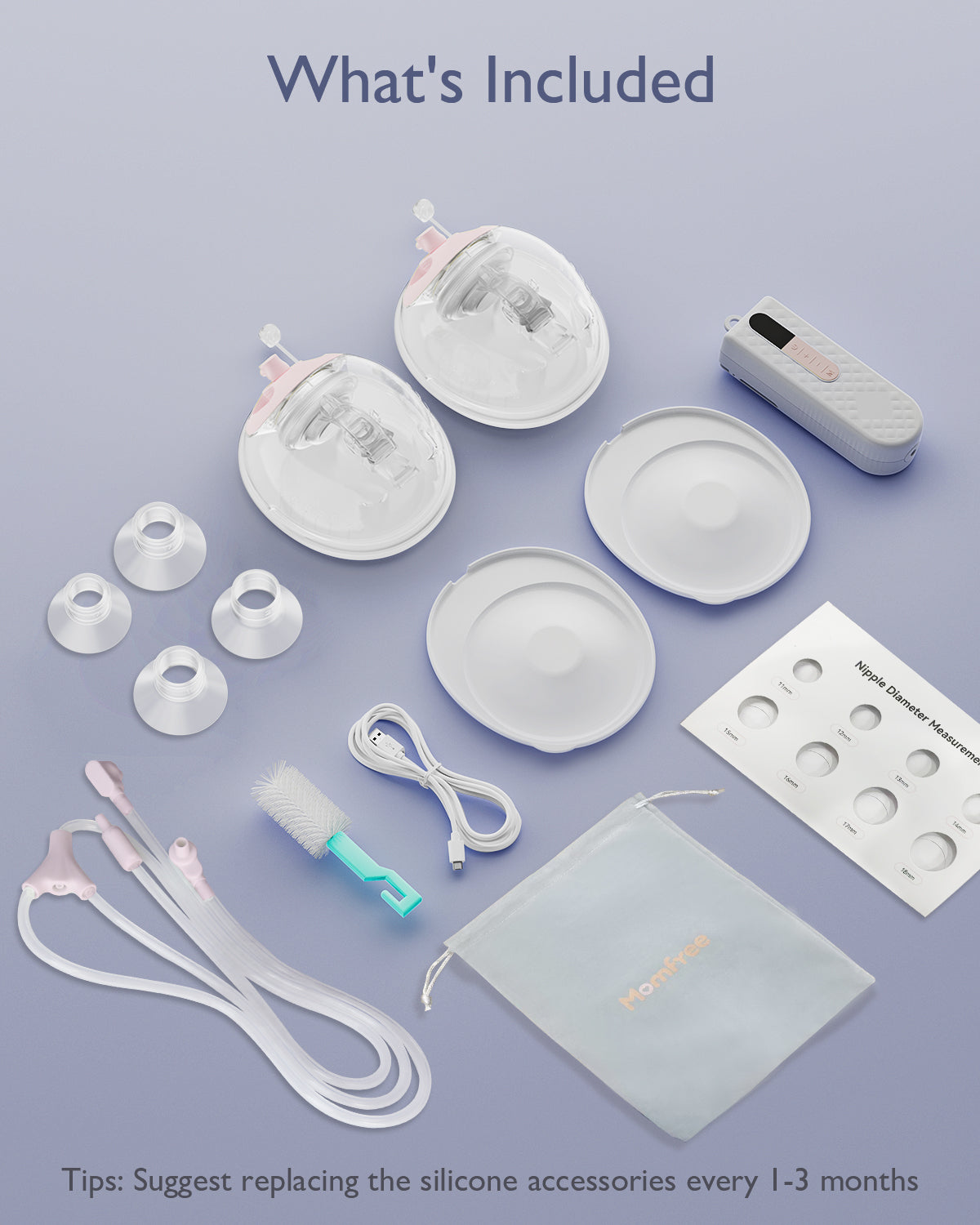 K3 Breast Pump Hands-Free, Wearable Breastfeeding Pump with Soft Double-Seal Flange, 1800mAh Long Battery Life & LED Display, 3 Modes & 9 Levels Electric Breast Pumps Portable - 24mm