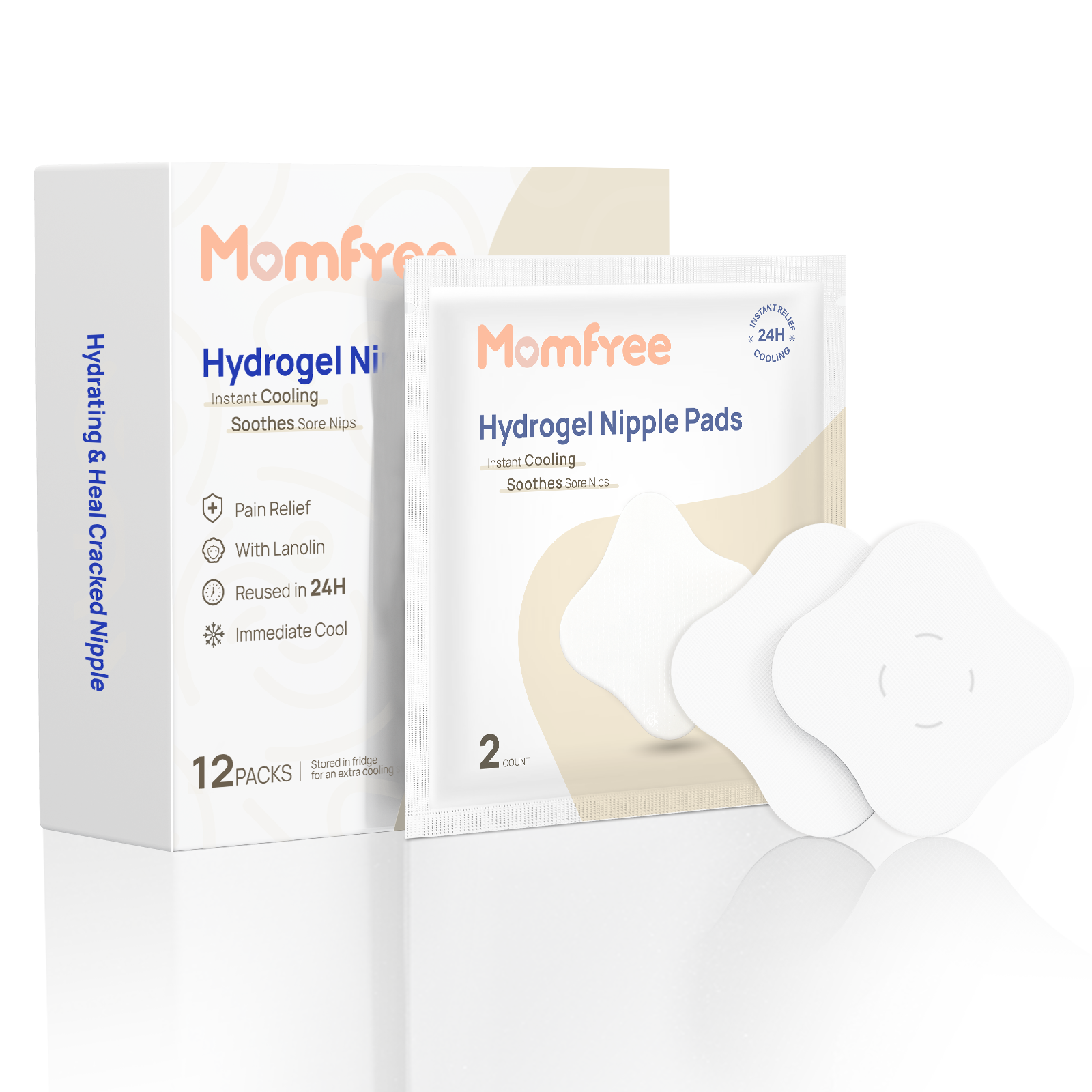 Hydrogel Nipple Gel Pads for Breastfeeding: Soothing Nursing Pads Reusable Instant Cooling Relief