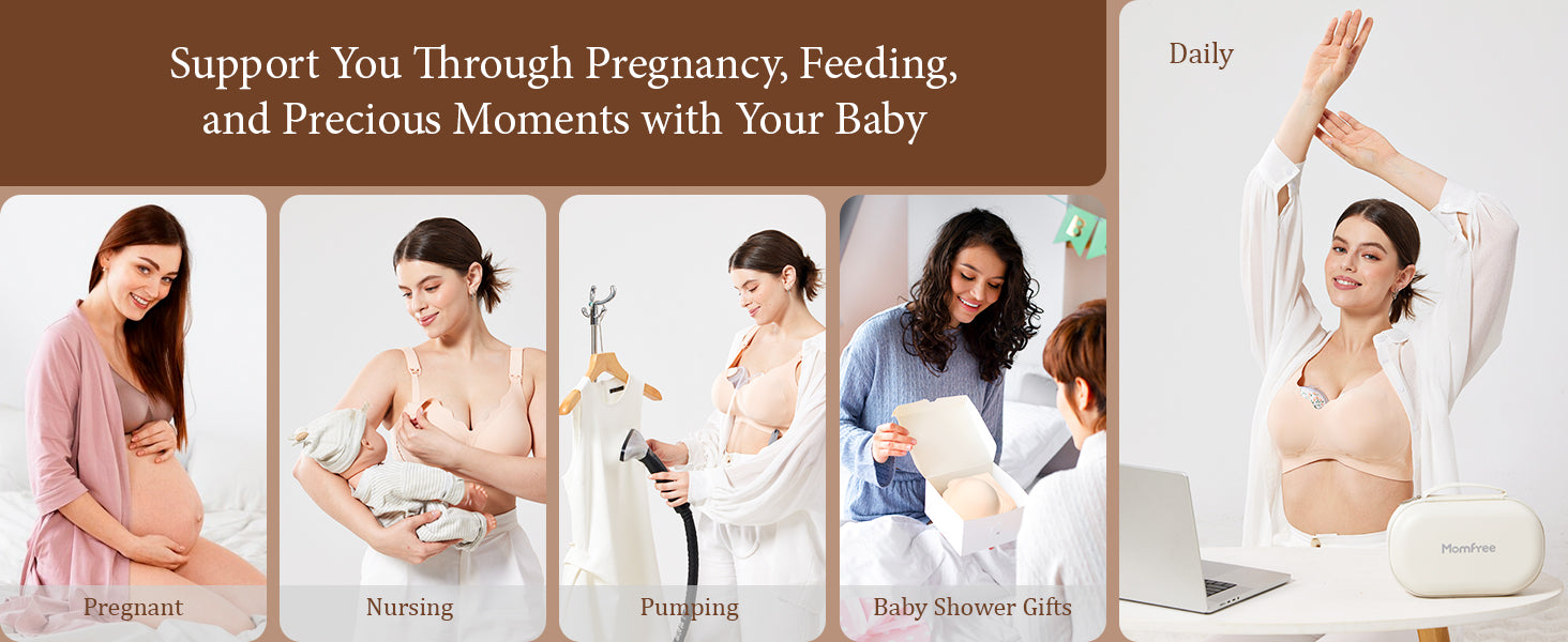 2 Pack Nursing Bras for Breastfeeding, Ultra Comfort Maternity Bra with Jelly Strip Support, Buttery Soft Seamless Bralette