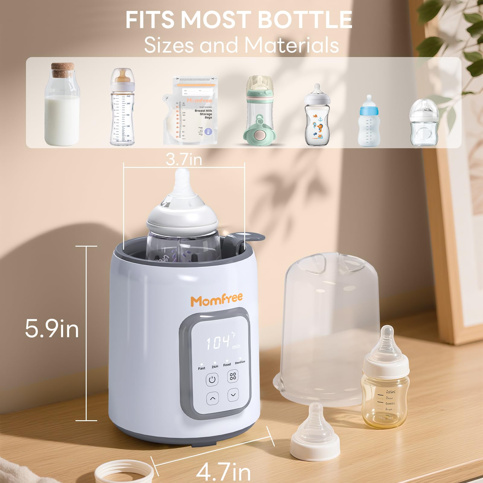 Bottle Warmer, 8-in-1 Fast Baby Bottle Warmer for Breastmilk and Formula,Milk Warmer with Accurate Temperature Control and Automatic Shut-Off,Multifunctional Bottle Warmers for All Bottles,Green