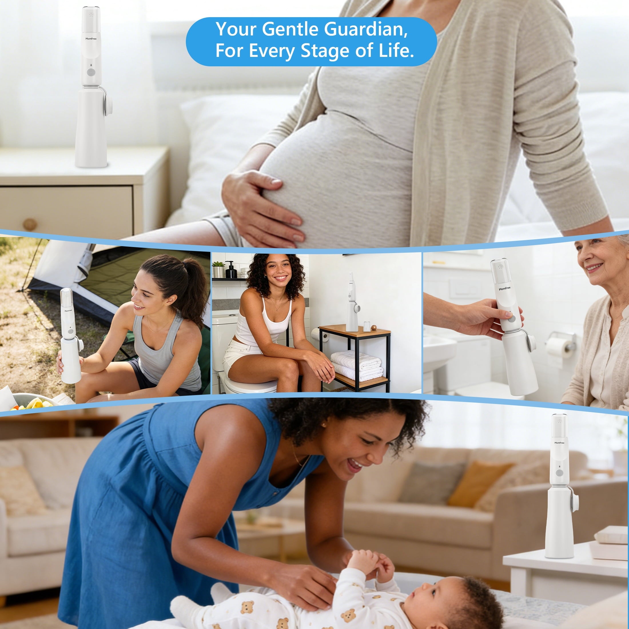 Momfree Electric Portable Bide-Rechargeable Travel Bidet for Hygiene Cleaning