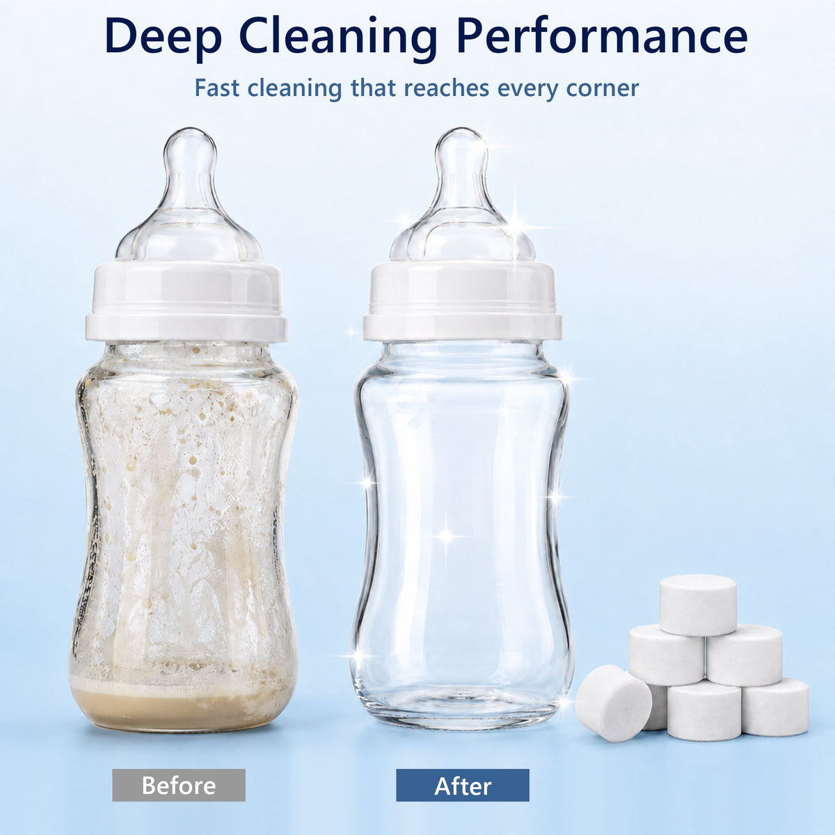 Bottle Detergent Tablets, Baby-Safe Tablets for Washer Machines, Compatible with All Bottle Washer Sterilizer, 120 Count
