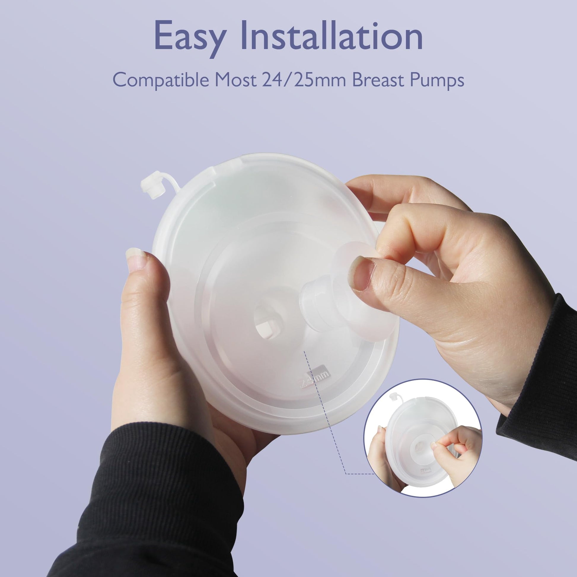 Momfree 8PCS Flange Sizing Kit 15/17/19/21 for 24mm Flanges,Soft Silicone Insert Compatible Momcozy/Spectra/Medela Breast Pump,Breast Pump Essential