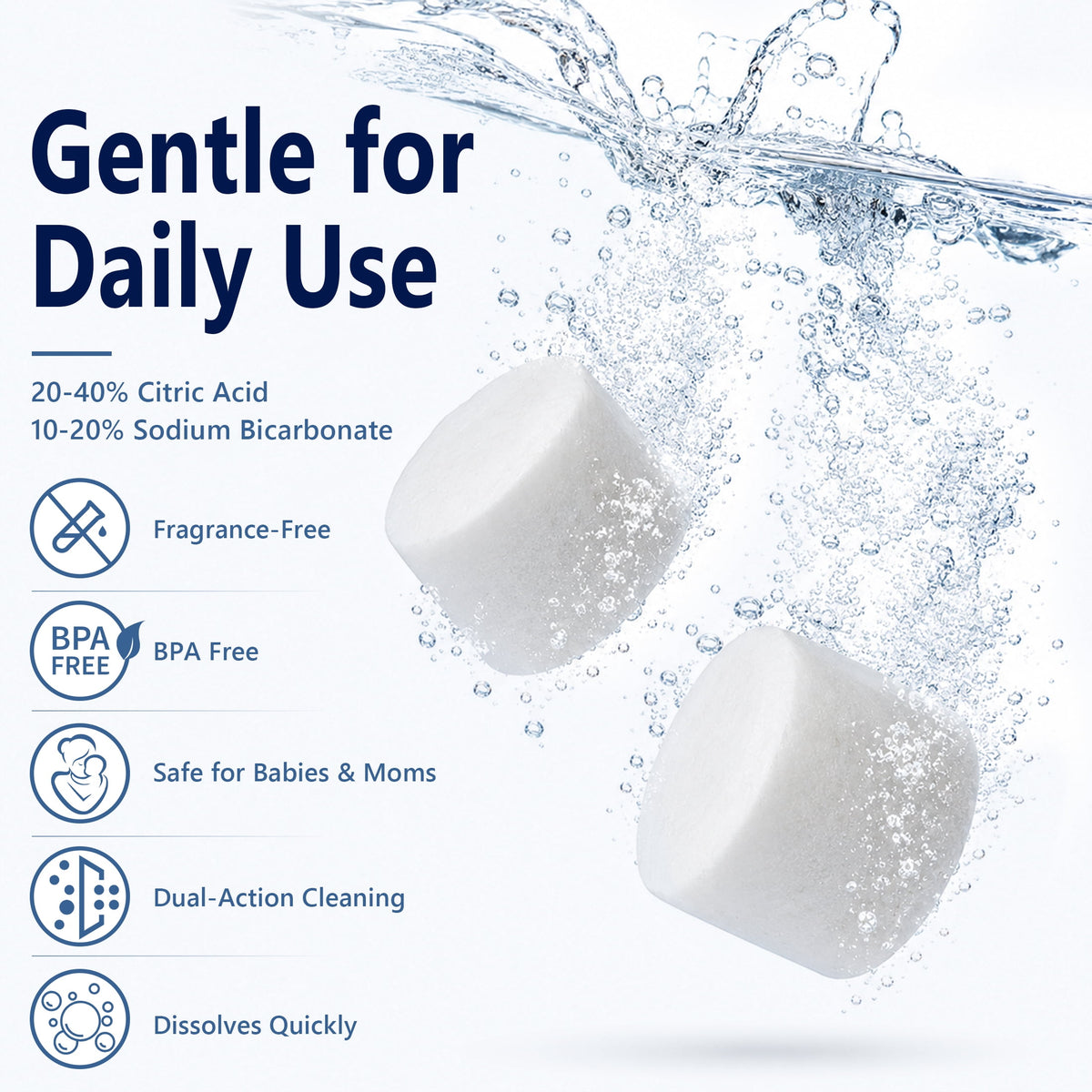 Bottle Detergent Tablets, Baby-Safe Tablets for Washer Machines, Compatible with All Bottle Washer Sterilizer, 120 Count