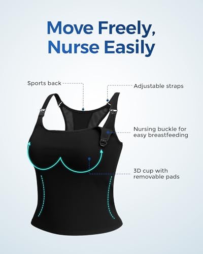 Sports Nursing Bras for Breastfeeding, Yoga Crop Top Soft Supportive Maternity Bralette with Built in Padded Bra|B0G4W57KNW