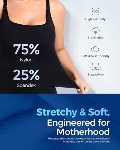 Sports Nursing Bras for Breastfeeding, Yoga Crop Top Soft Supportive Maternity Bralette with Built in Padded Bra|B0G4W57KNW