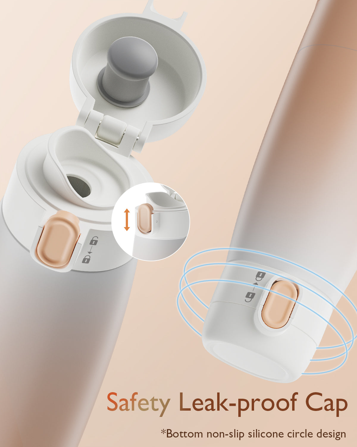 Momfree Portable Bottle Warmer for Baby, Milk Warmers for travel, Smart Touch LED Temperature Control , Food-Grade Cordless On The Go Heating Bottles - 5 Mins Quick Milk Heating & Water 12 Ounces