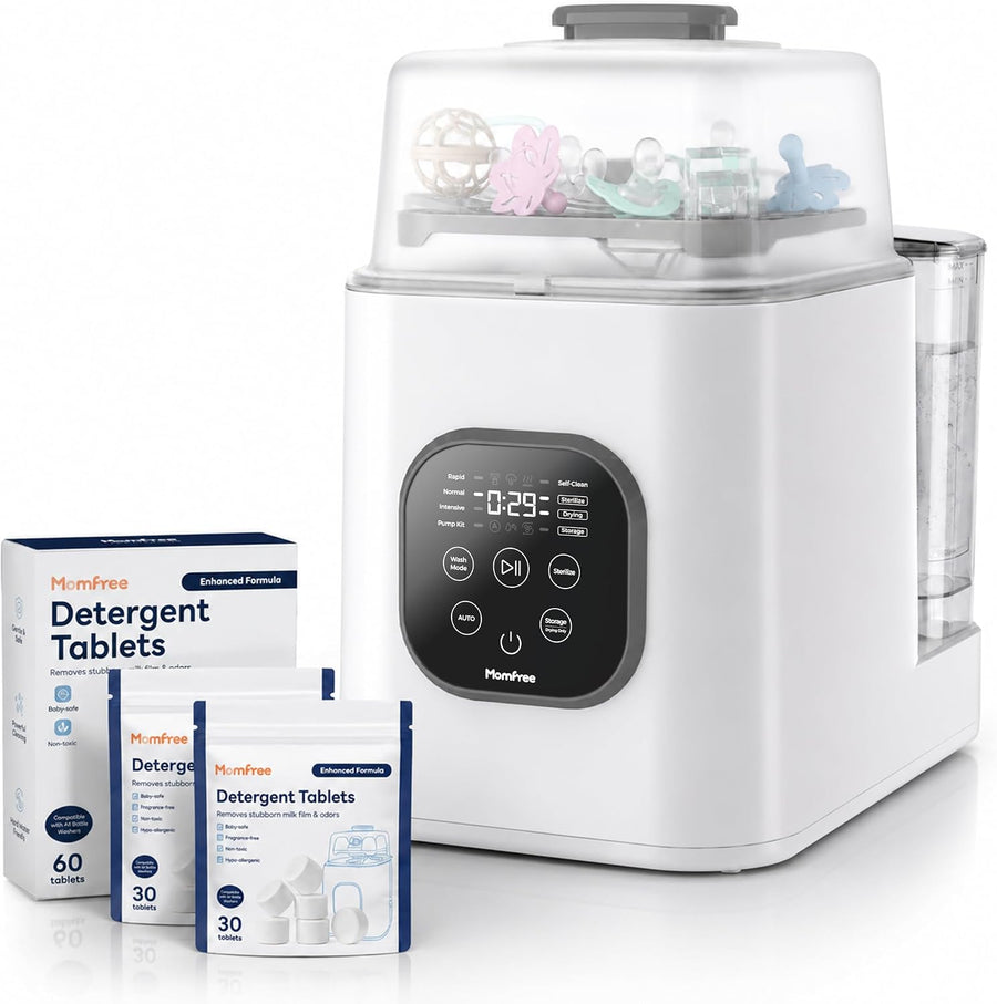 Bottle Washer and Sterilizer and Dryer, All-in-One Bottle Cleaner Machine with Steam Cleaning & Hot Air Drying, Large Capacity Automatic Baby Bottle Washing Machine for Bottles and Pump Parts | Up to 168 Hours of Clean, Quiet Storage