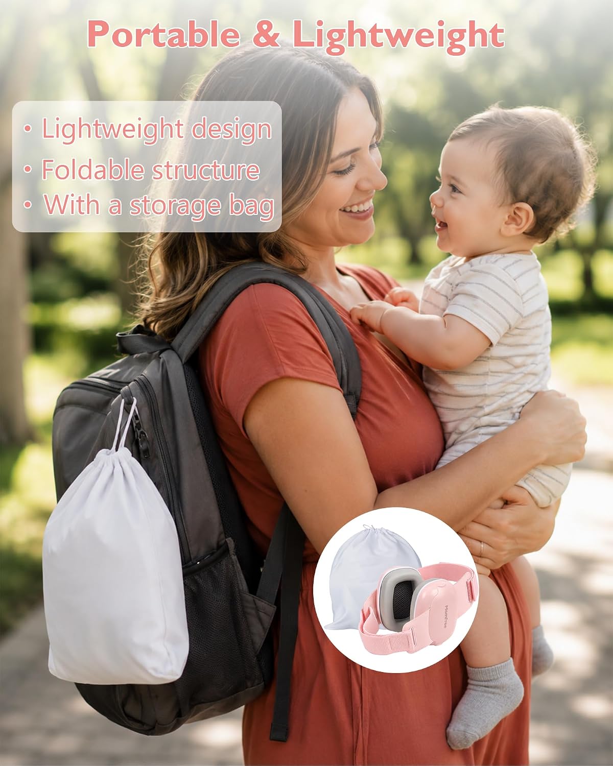 2-in-1 Baby Ear Muffs for Sound Reduction, Hearing Protection for Airplane, Fireworks, Soft & Comfort Noise Cancelling Headphones with Adjustable Headband for Babies and Toddlers(3-48 Months)