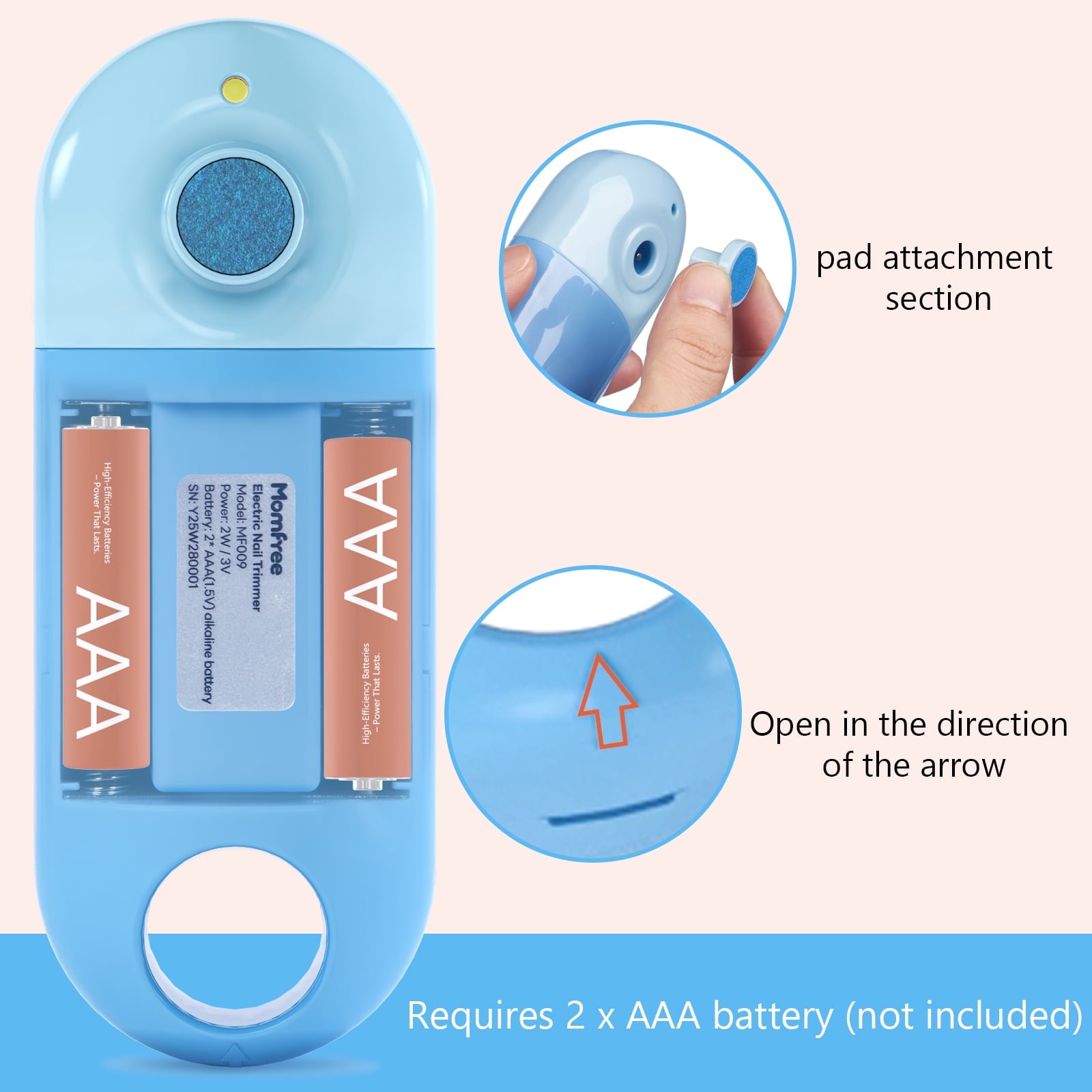 Momfree Baby Nail File Clippers Electric Trimmer Kit for Newborn, Toddler, Kids, Adult