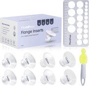 Momfree 8PCS Flange Sizing Kit 15/17/19/21 for 24mm Flanges,Soft Silicone Insert Compatible Momcozy/Spectra/Medela Breast Pump,Breast Pump Essential