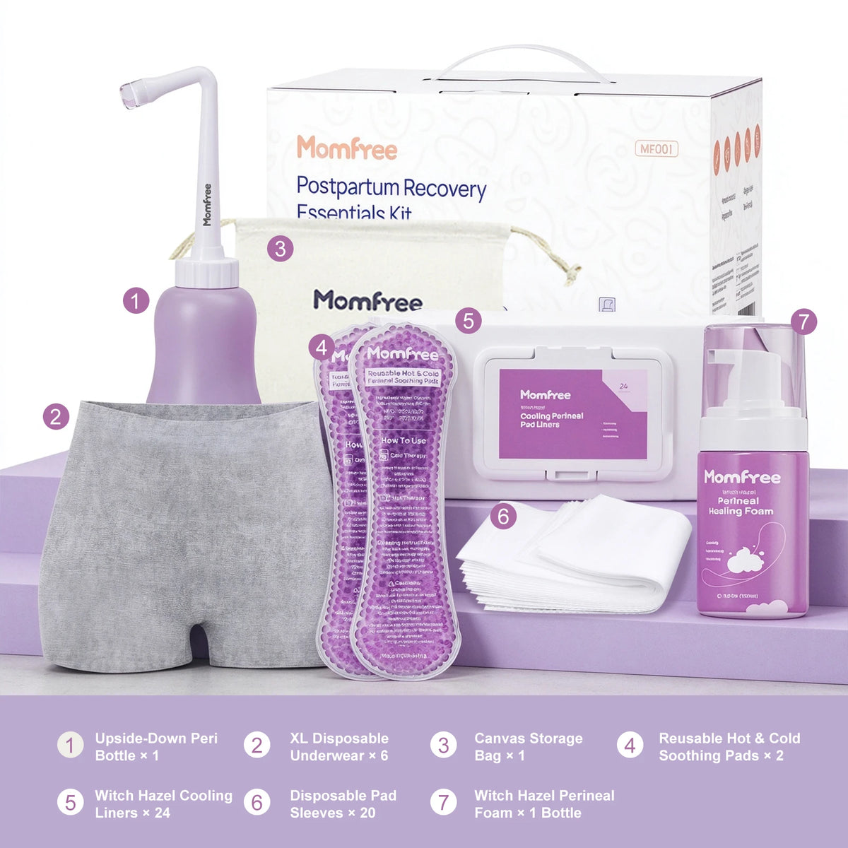 Momfree 7-in-1 Postpartum Recovery Essentials Kit