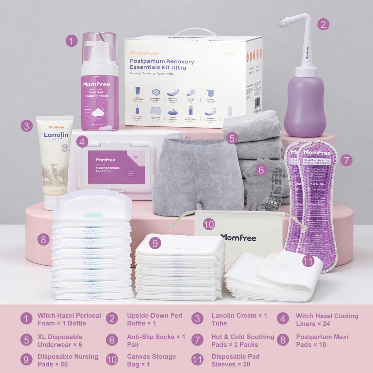 Momfree Ultra 11-in-1 Postpartum Recovery Essentials Kit
