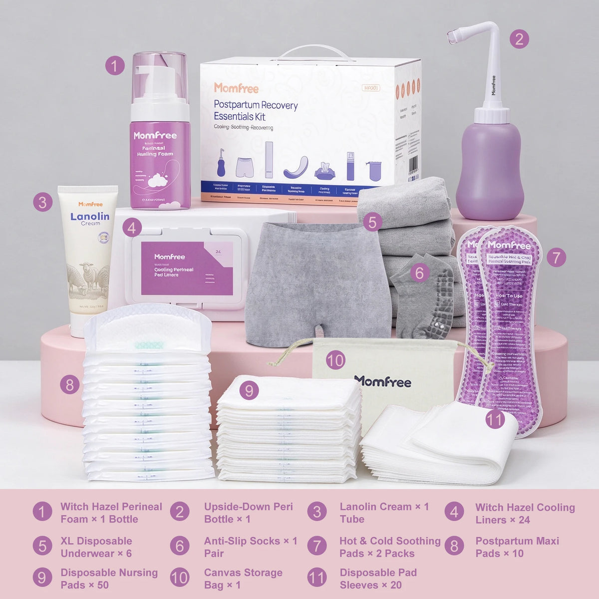 Momfree 11-in-1 Postpartum Recovery Essentials Kit Ultra