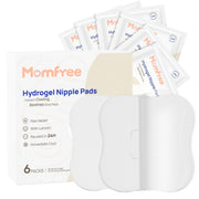 Momfree Hydrogel Nipple Pads, Reusable Cooling Gel Pads for Sore Nipples, 6 Pairs (12 Count)