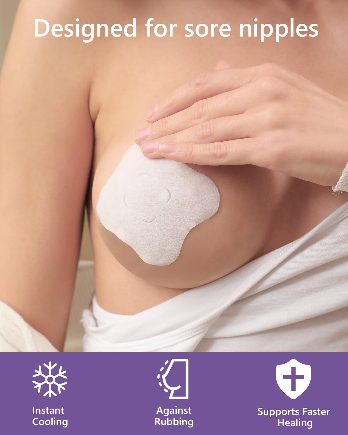 Momfree Breastfeeding Essentials Kit for Nursing Moms,60 Piece Gift Set with Reusable Hot and Cold Breast Therapy Packs,Hydrogel Nipple Pads,Nursing Pads