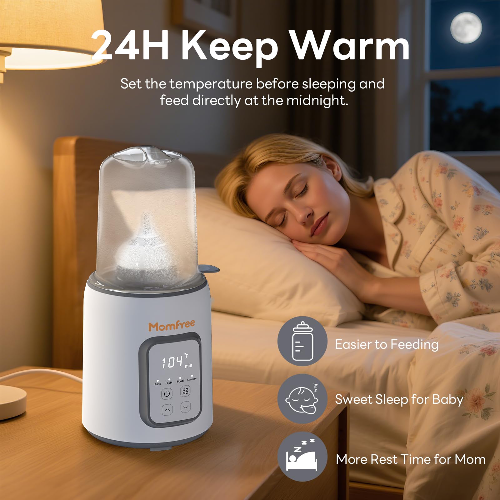 Bottle Warmer, 8-in-1 Fast Baby Bottle Warmer for Breastmilk and Formula,Milk Warmer with Accurate Temperature Control and Automatic Shut-Off,Multifunctional Bottle Warmers for All Bottles,Green