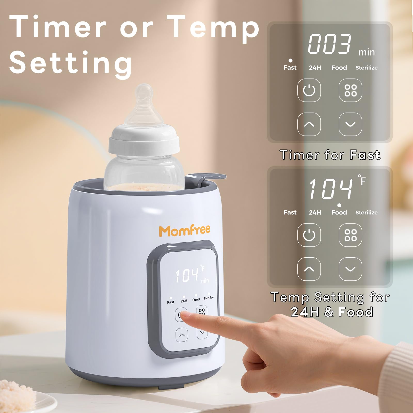 Bottle Warmer, 8-in-1 Fast Baby Bottle Warmer for Breastmilk and Formula,Milk Warmer with Accurate Temperature Control and Automatic Shut-Off,Multifunctional Bottle Warmers for All Bottles,Green